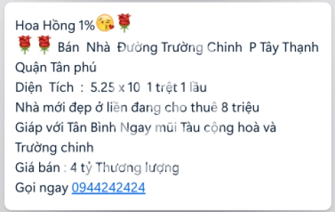 Bán Nhà phố Hẻm Đường Trường Chinh Tân Phú - 2 tầng 