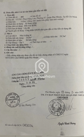 Bán Nhà phố Hẻm Đường Phan Đăng Lưu Phú Nhuận 