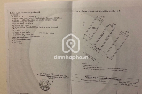 Bán Nhà phố Mặt Tiền Đường Phổ Quang Phú Nhuận 
