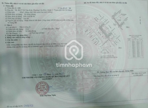 Bán Nhà phố Hẻm Đường Võ Văn Kiệt Quận 1 