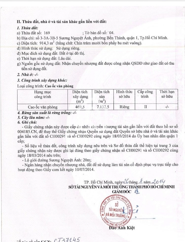 3-3A-3B-5 Đường Sương Nguyệt Ánh, Phường Bến Thành, Quận 1