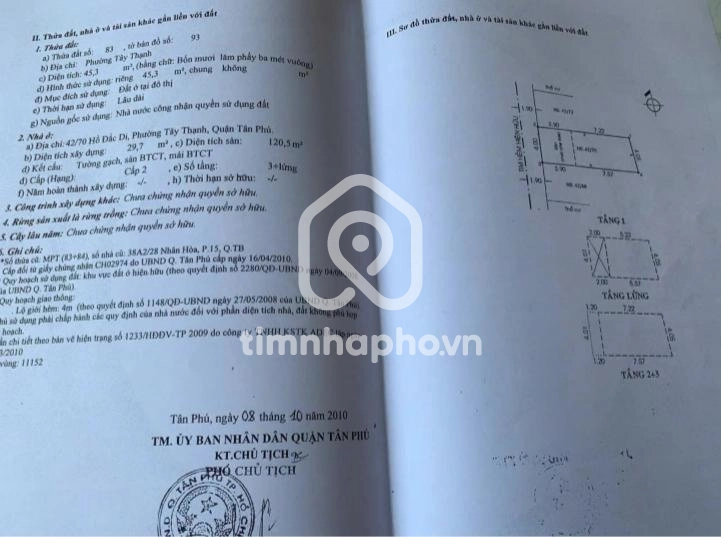 42/70 Đường Hồ Đắc Di, Phường Tây Thạnh, Tân Phú