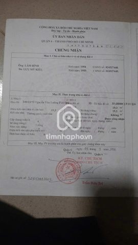 Nhà phố Hẻm Đường Nguyễn Văn Luông Quận 6 - 2 tầng - Giá Chỉ 2,68 Tỷ